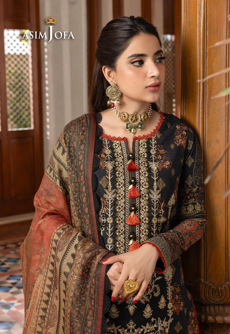 AJRW-17 DESIGNERS STITCHED EMBROIDERED SLUB 3 PCS - Image 4