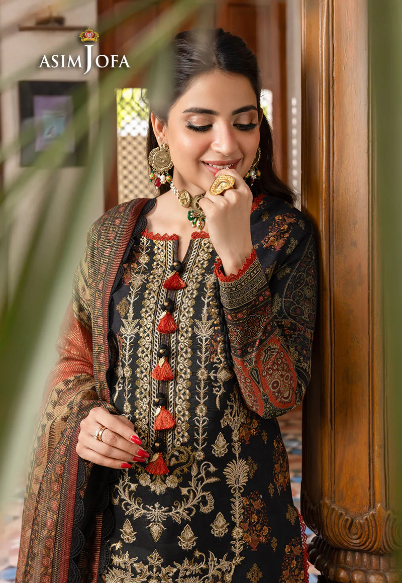 AJRW-17 DESIGNERS STITCHED EMBROIDERED SLUB 3 PCS - Image 5