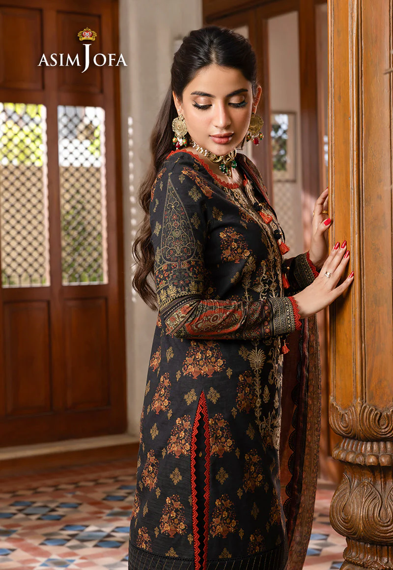 AJRW-17 DESIGNERS STITCHED EMBROIDERED SLUB 3 PCS - Image 9