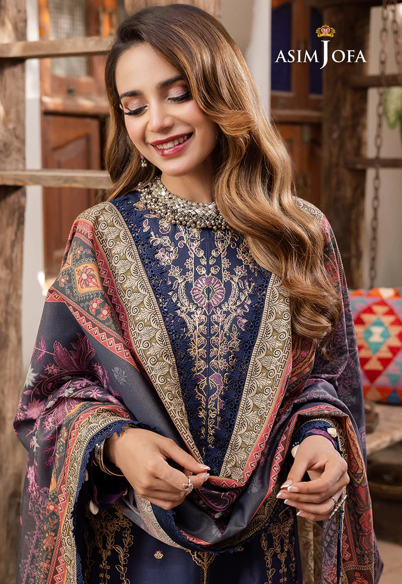 AJRW-31 DESIGNERS STITCHED EMBROIDERED PREMIUM WINTER COTTON 3 PCS - Image 2