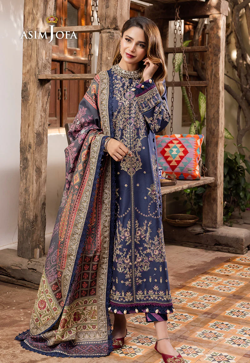 AJRW-31 DESIGNERS STITCHED EMBROIDERED PREMIUM WINTER COTTON 3 PCS - Image 5
