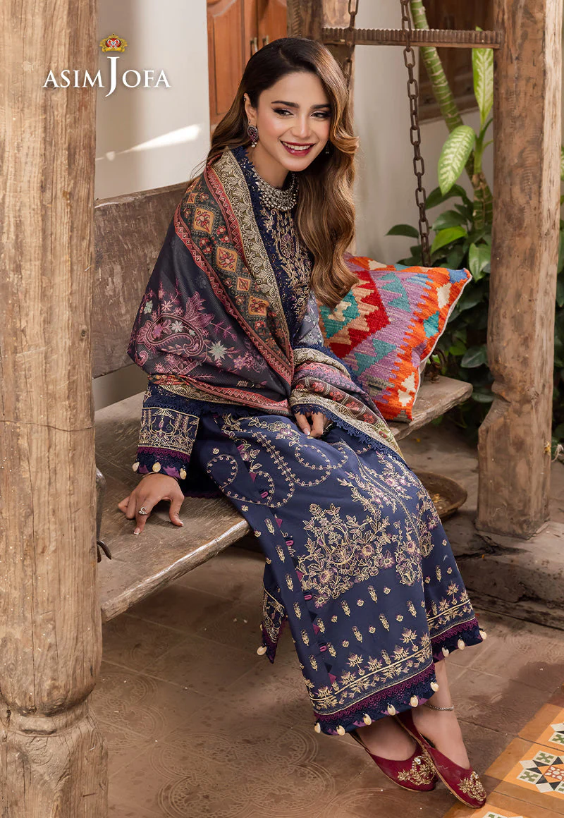 AJRW-31 DESIGNERS STITCHED EMBROIDERED PREMIUM WINTER COTTON 3 PCS - Image 7
