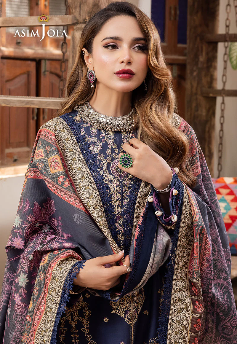 AJRW-31 DESIGNERS STITCHED EMBROIDERED PREMIUM WINTER COTTON 3 PCS - Image 9