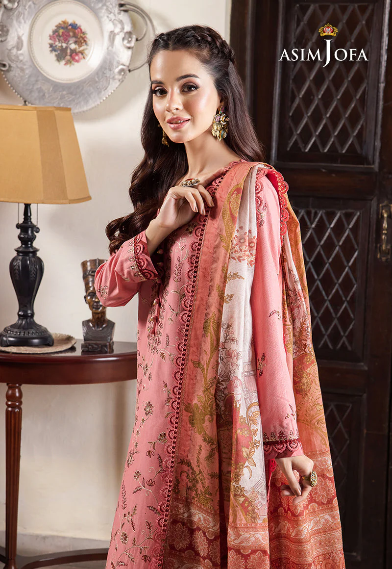 AJRW-35 DESIGNERS STITCHED EMBROIDERED SLUB 3 PCS - Image 2