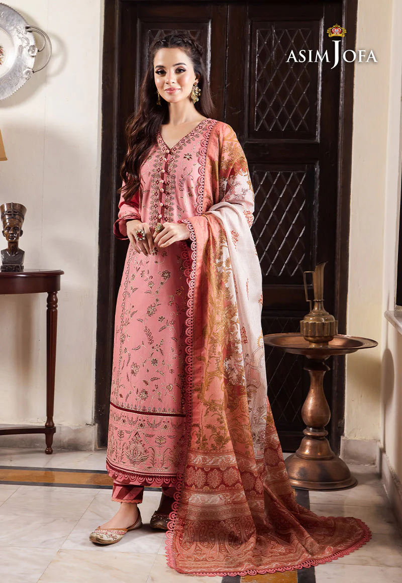 AJRW-35 DESIGNERS STITCHED EMBROIDERED SLUB 3 PCS - Image 9