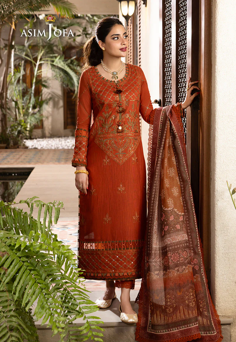 AJRW-36 DESIGNERS STITCHED EMBROIDERED SLUB 3 PCS - Image 8