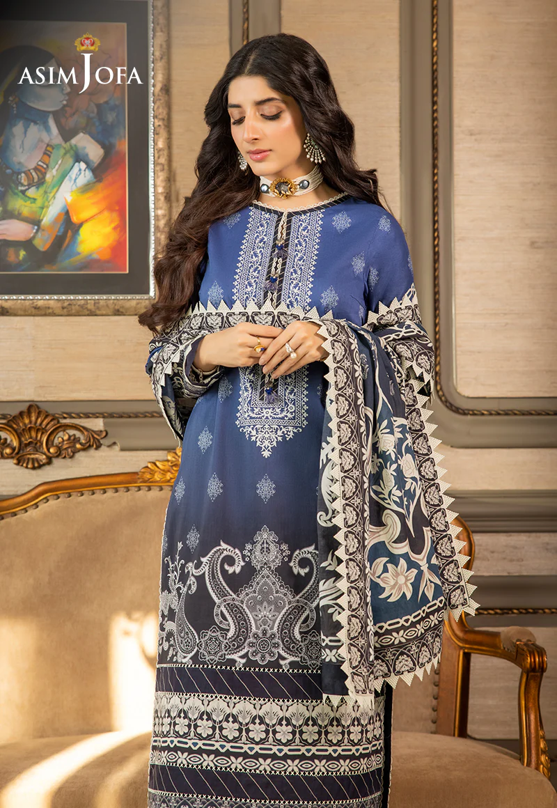 AJS-07 PRINTED LAWN 3 PCS - Image 3