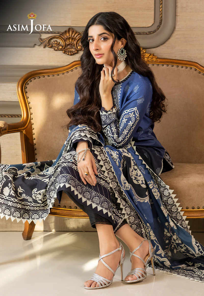 AJS-07 PRINTED LAWN 3 PCS - Image 8