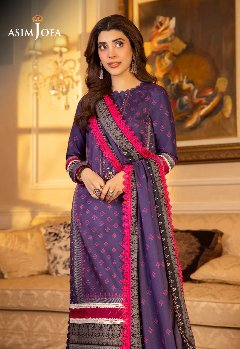 AJS-24 DESIGNERS STITCHED PRINTED LAWN 3 PCS - Image 5