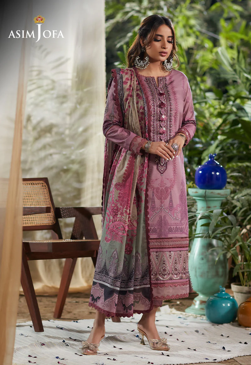 AJSD-19 EMBROIDERED LAWN Stitched 3 PCS - Image 4