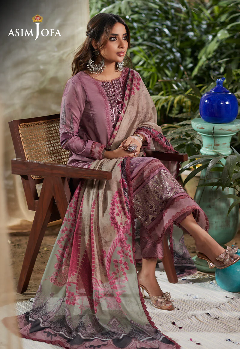 AJSD-19 EMBROIDERED LAWN Stitched 3 PCS - Image 7