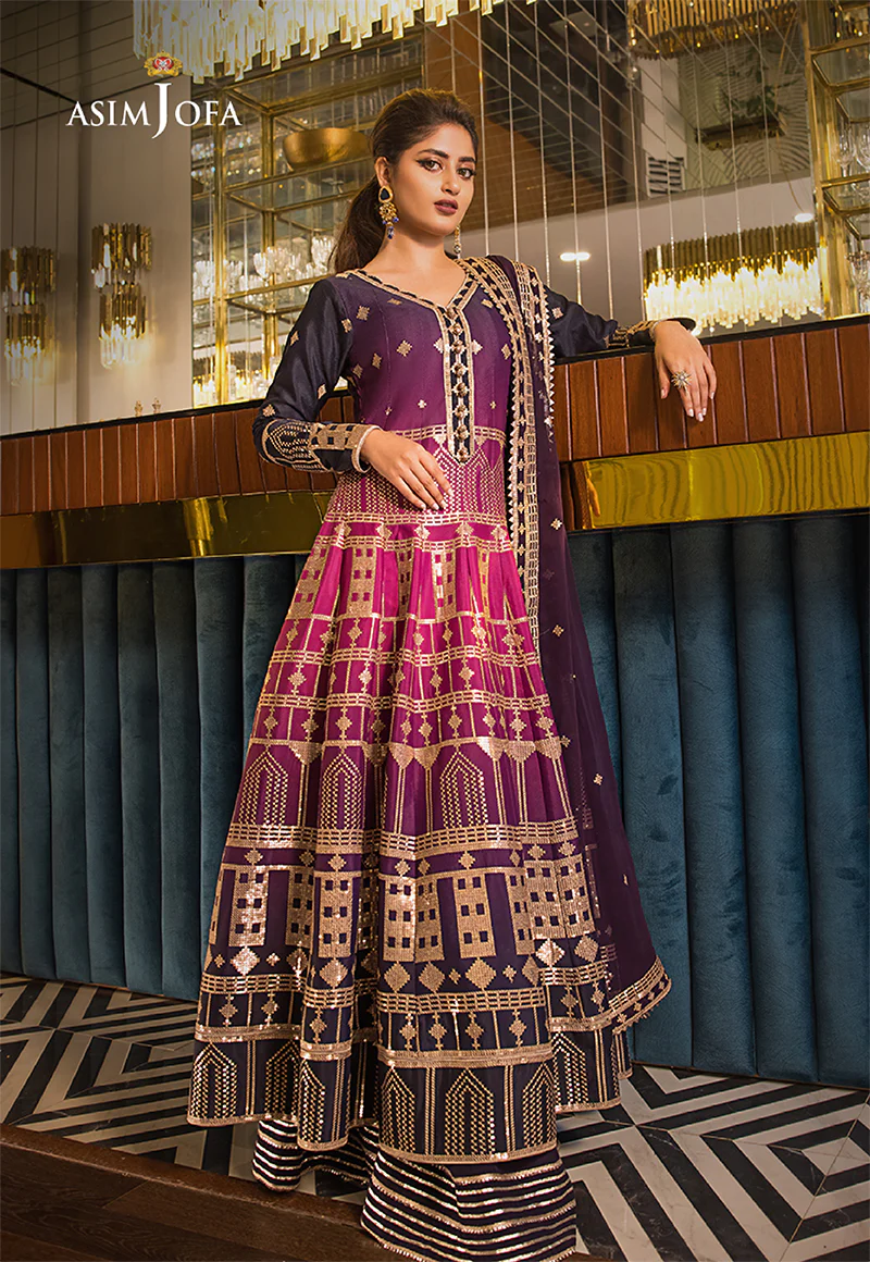 AJSE-11 EMBROIDERED CREPE SILK 3 PCS - Image 5