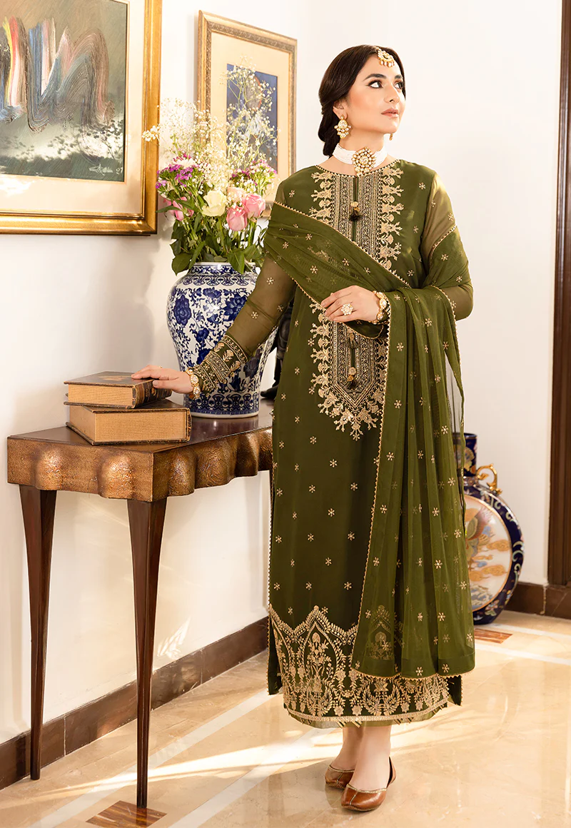 AJSM-43 EMBROIDERED CHIFFON GEORGETTE 3 PCS - Image 2