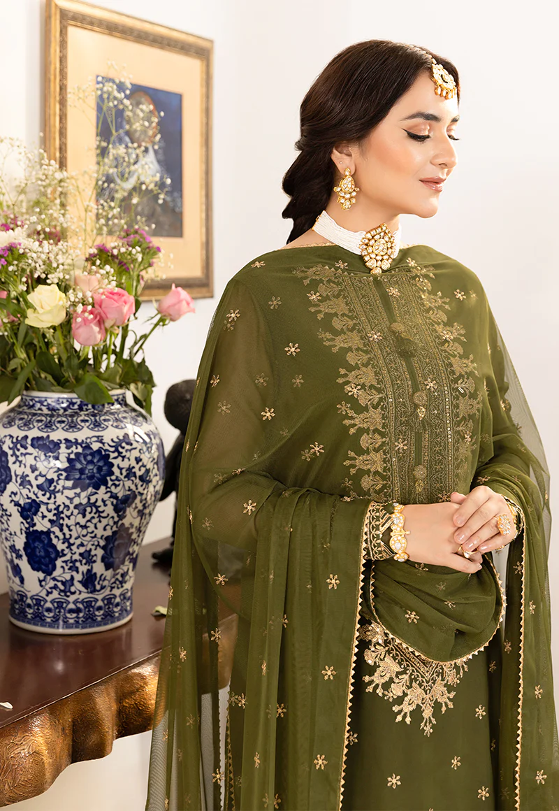 AJSM-43 EMBROIDERED CHIFFON GEORGETTE 3 PCS - Image 9