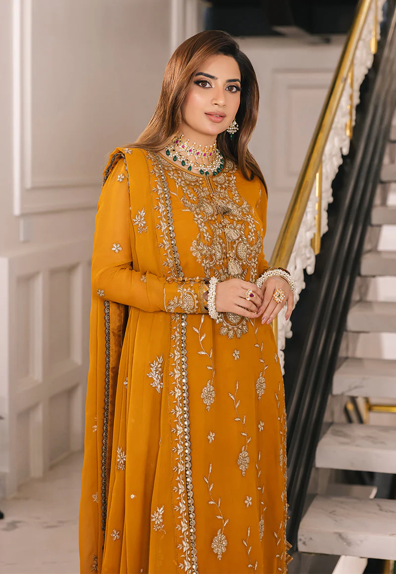 AJSMD-27 EMBROIDERED CHIFFON STITCHED 3 PCS - Image 3