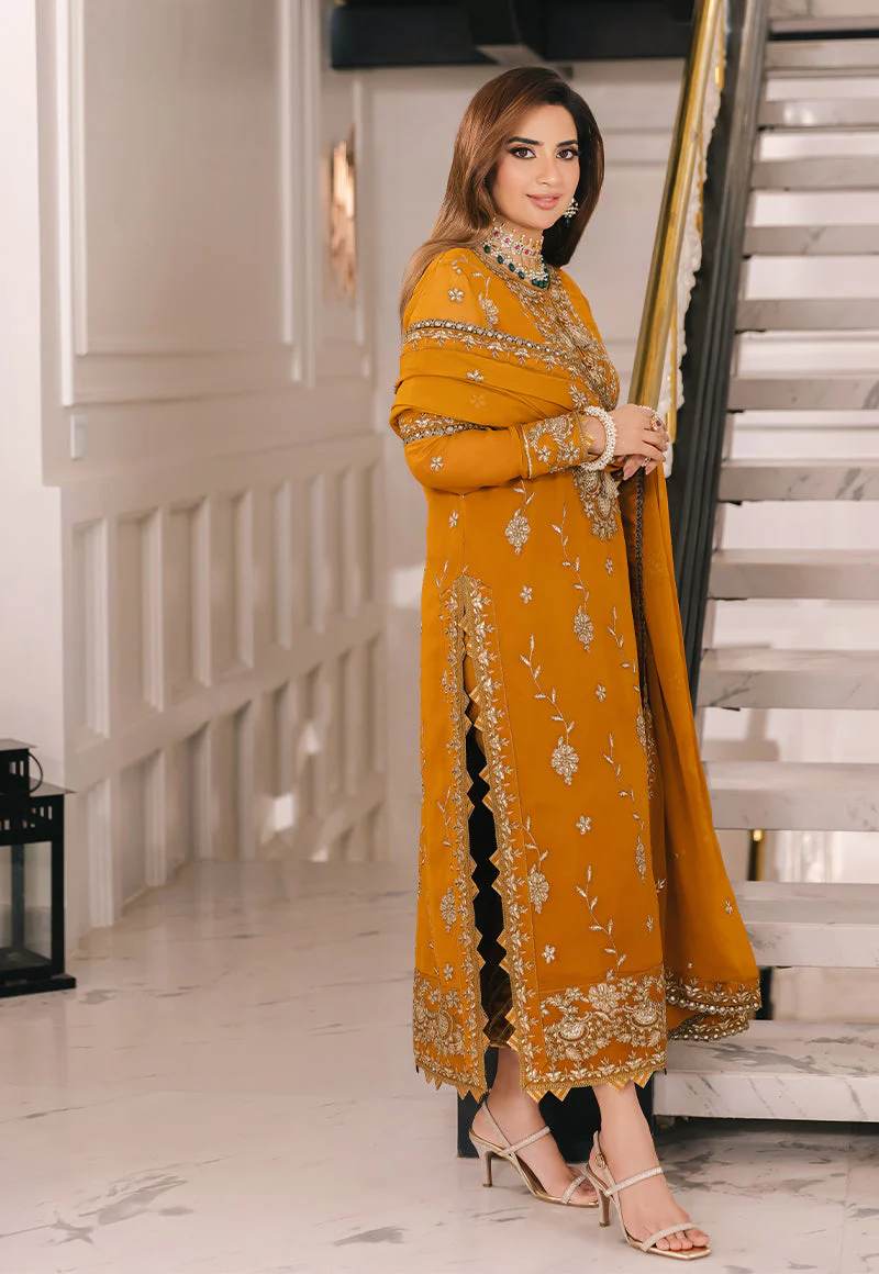 AJSMD-27 EMBROIDERED CHIFFON STITCHED 3 PCS - Image 6