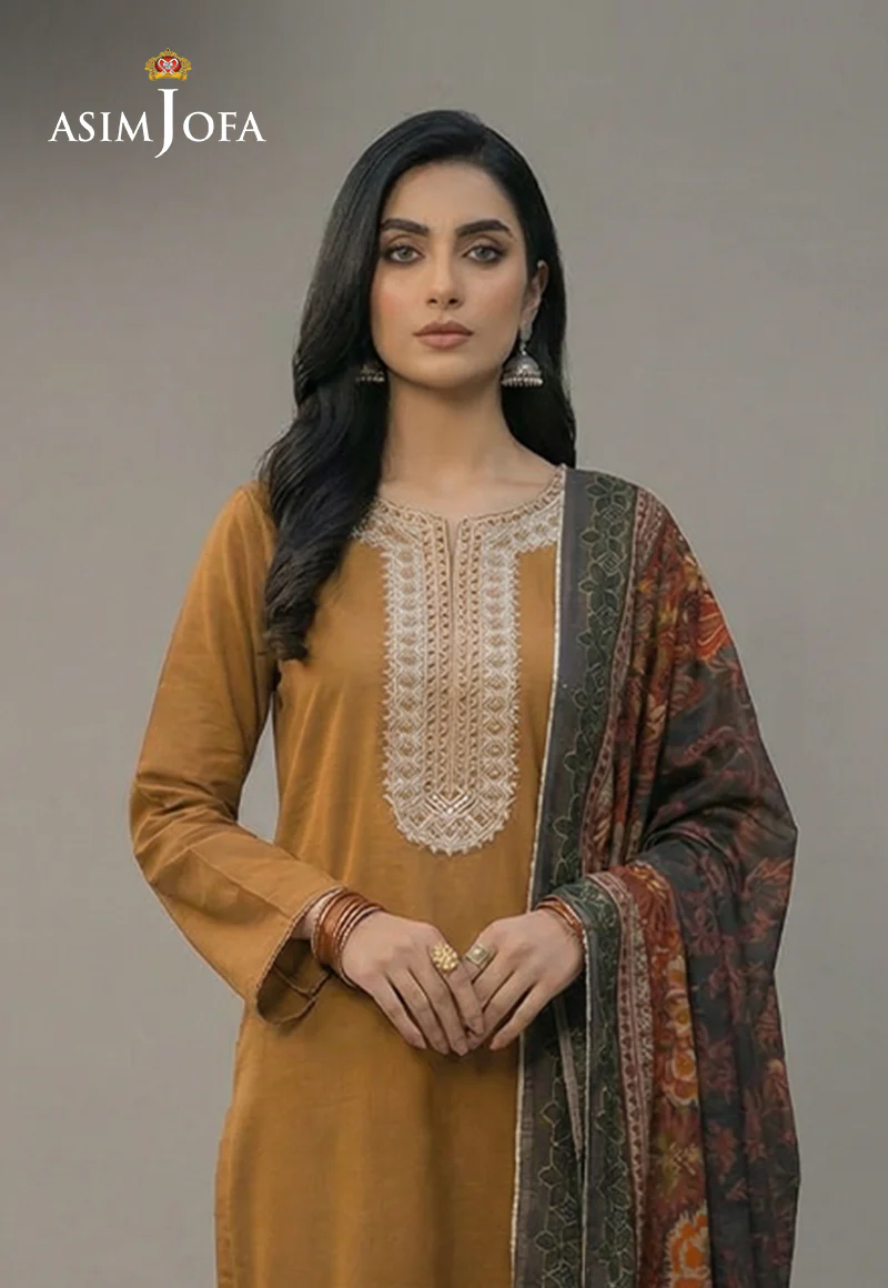 Ajso-164 Unstitched 3 Pcs Shirt Dupatta Trouser - Image 2