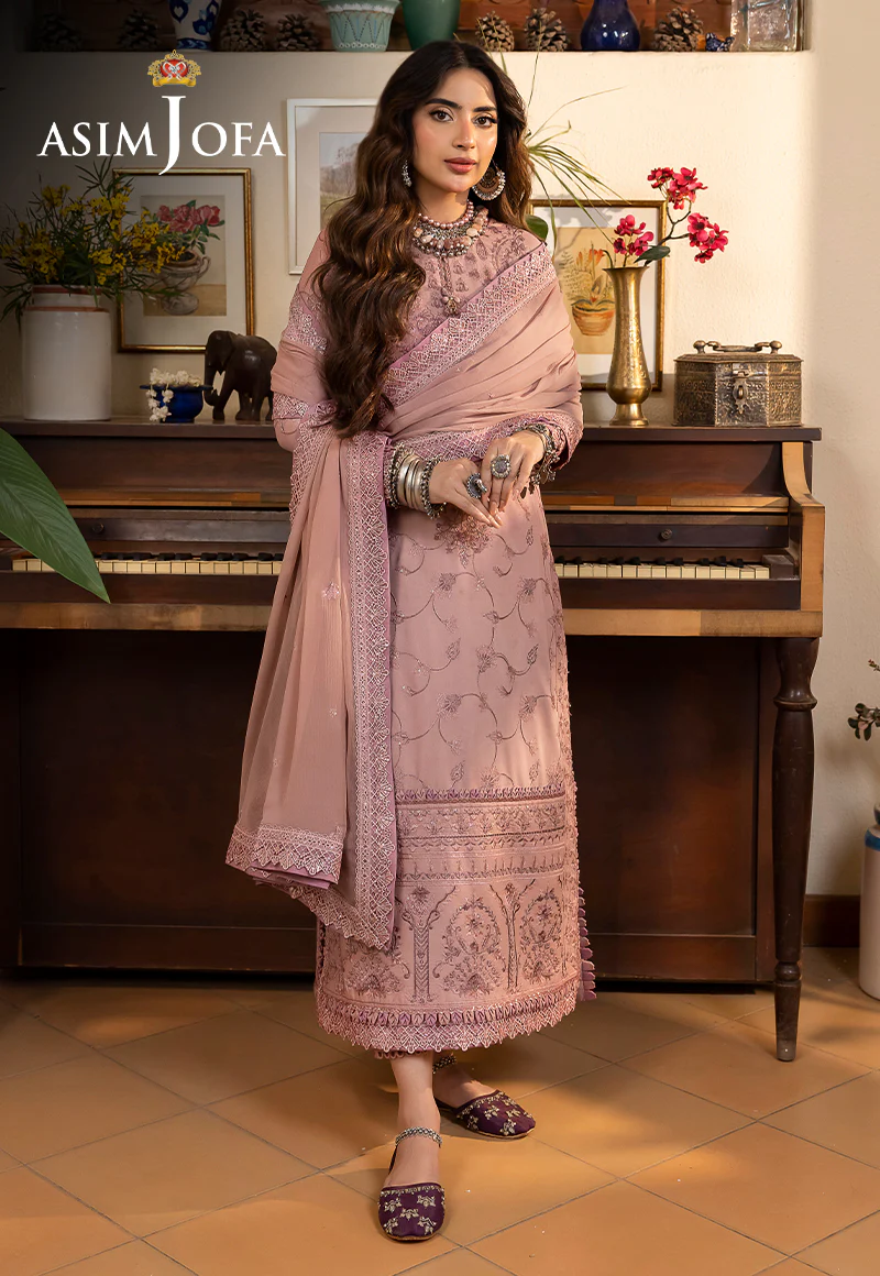 AJSW-01 EMBROIDERED LAWN SILK 3 PCS - Image 6