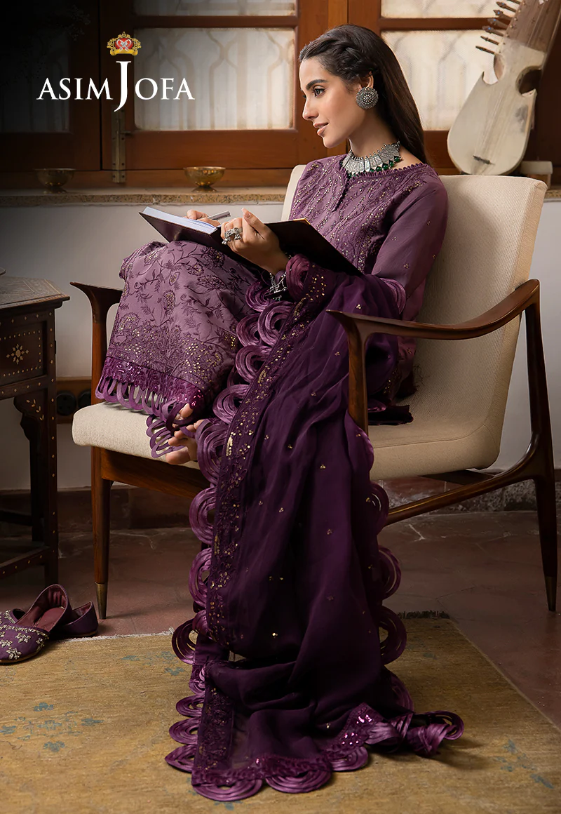 AJSW-06 EMBROIDERED LAWN SILK 3 PCS - Image 12