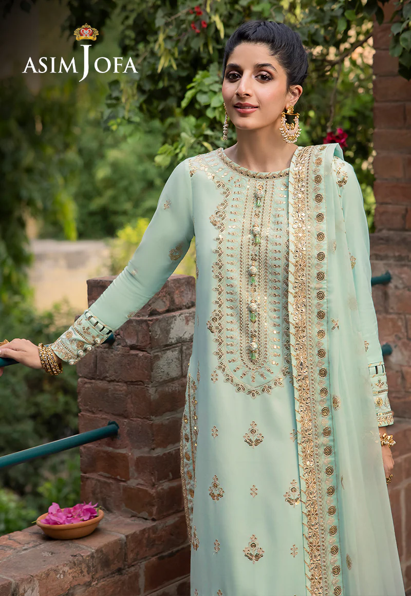 AJSW-11 EMBROIDERED LAWN SILK 3 PCS - Image 3