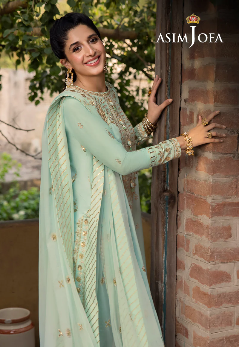 AJSW-11 EMBROIDERED LAWN SILK 3 PCS - Image 4
