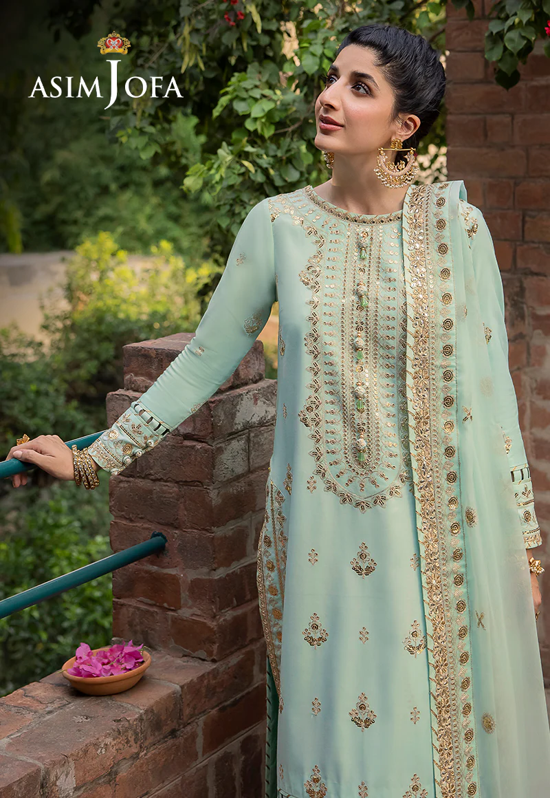 AJSW-11 EMBROIDERED LAWN SILK 3 PCS - Image 5