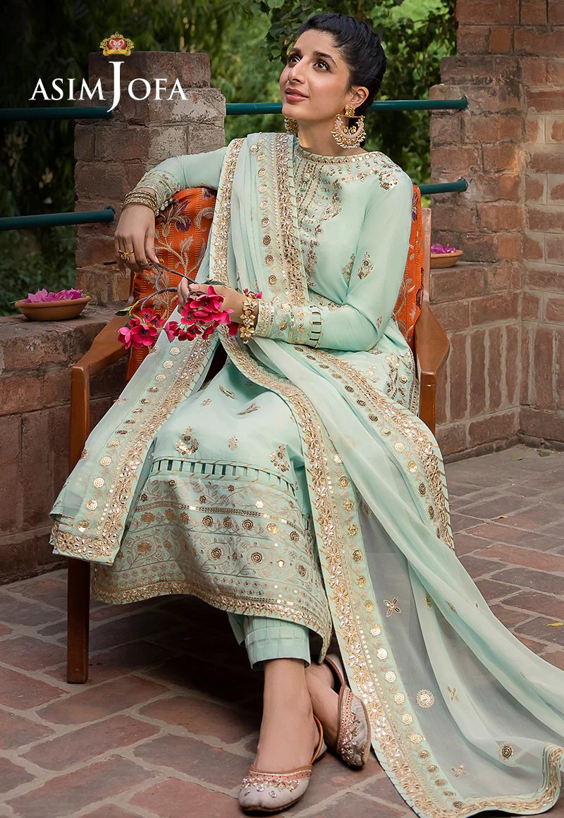 AJSW-11 EMBROIDERED LAWN SILK 3 PCS - Image 7