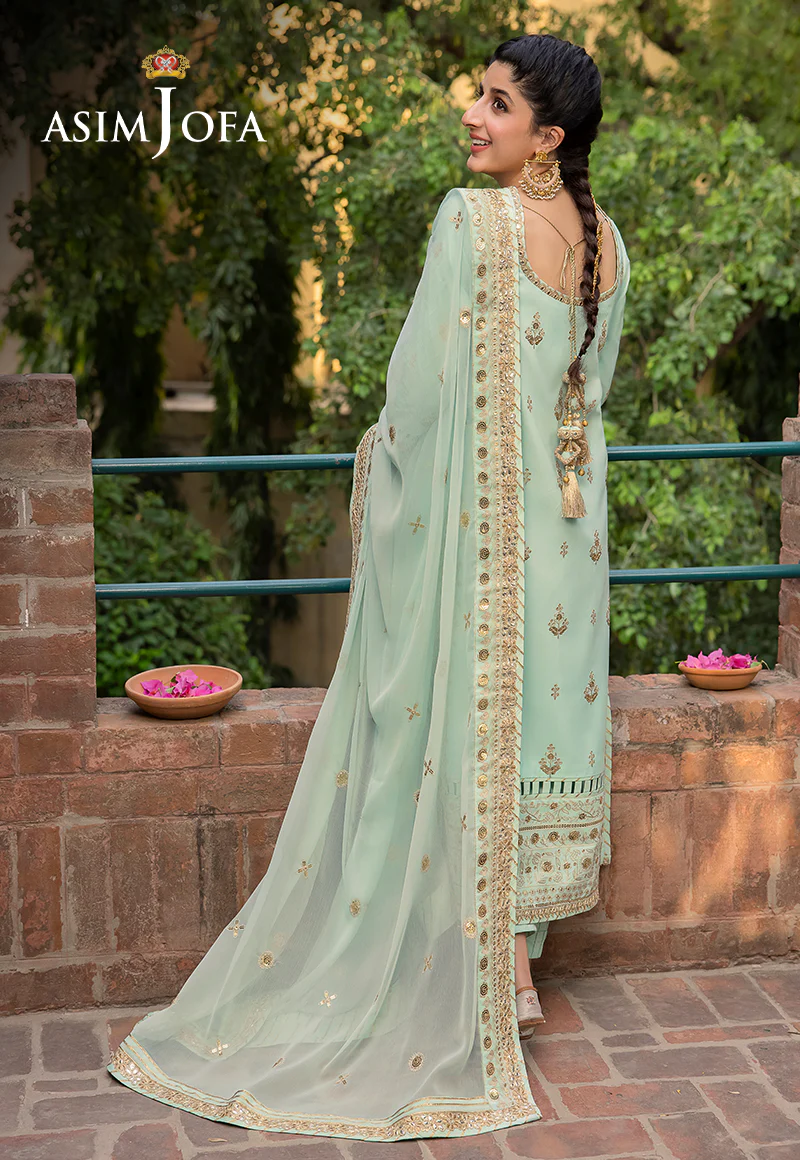 AJSW-11 EMBROIDERED LAWN SILK 3 PCS - Image 9
