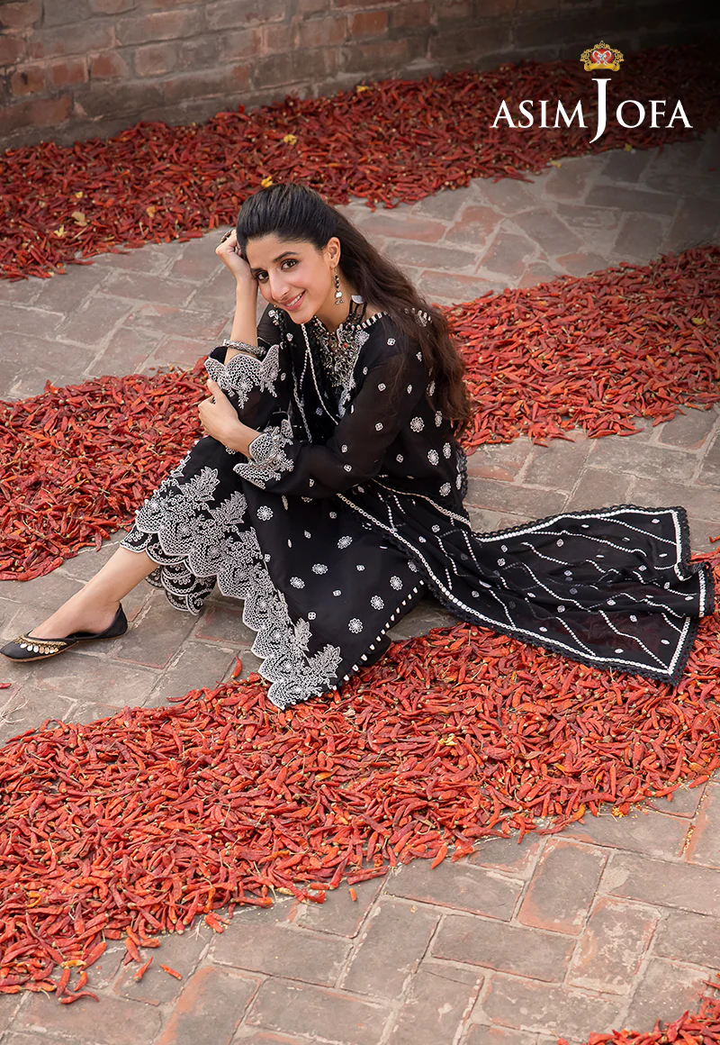 AJSW-19 EMBROIDERED LAWN SILK 3 PCS - Image 4