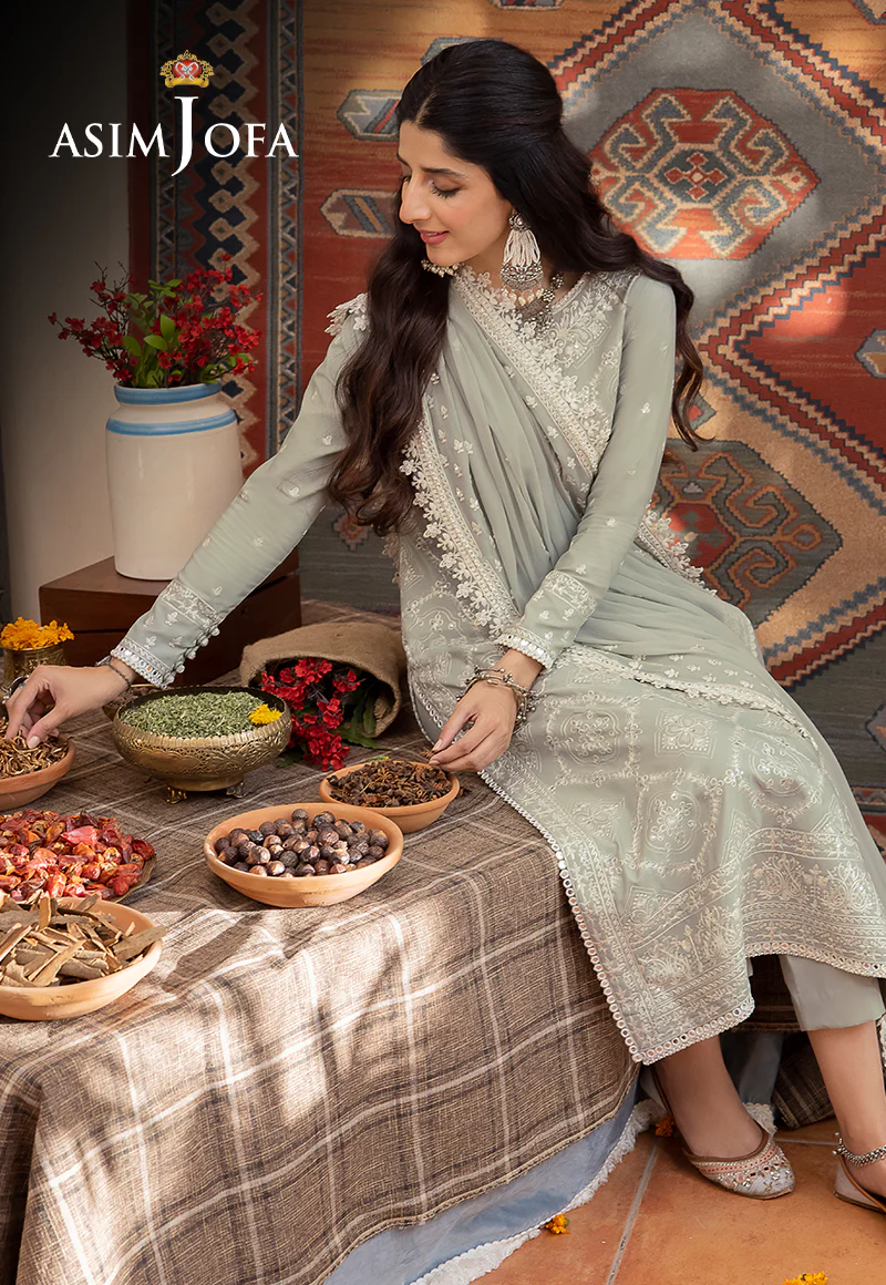 AJSW-20 EMBROIDERED LAWN SILK 3 PCS - Image 6