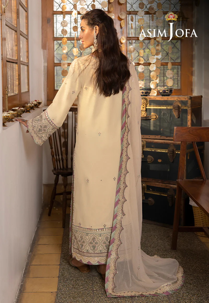 AJSW-26 EMBROIDERED LAWN SILK 3 PCS - Image 3