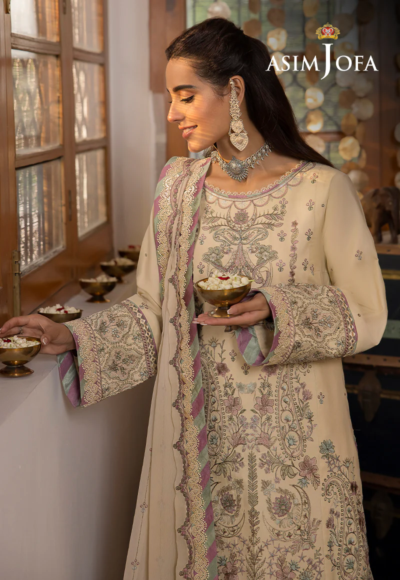 AJSW-26 EMBROIDERED LAWN SILK 3 PCS - Image 4