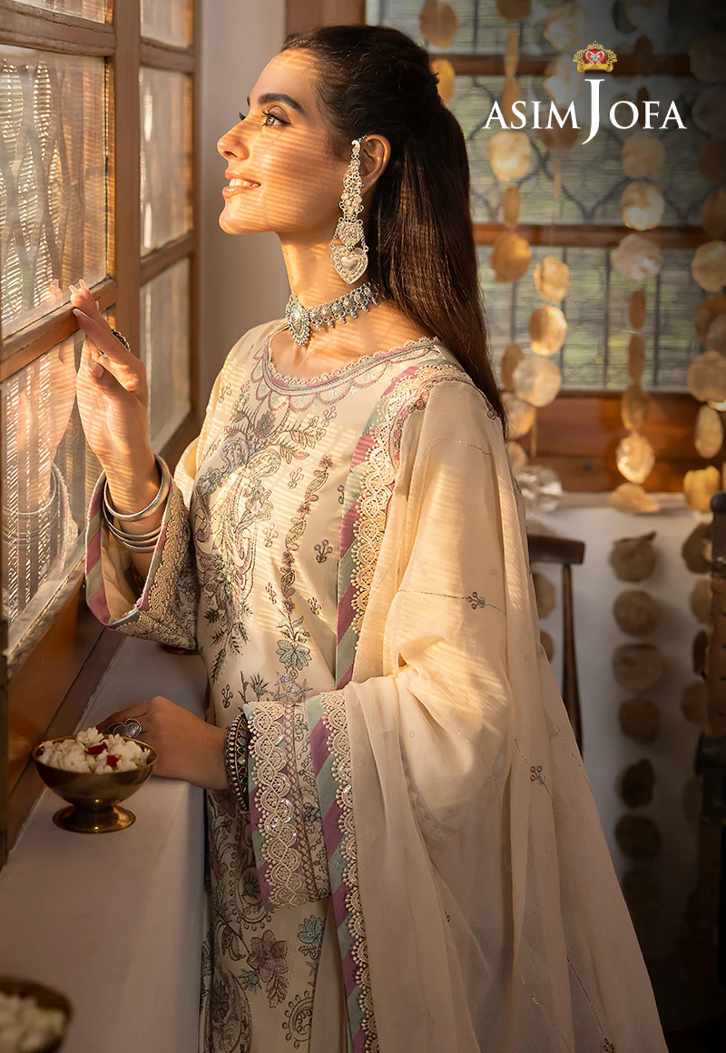 AJSW-26 EMBROIDERED LAWN SILK 3 PCS - Image 8