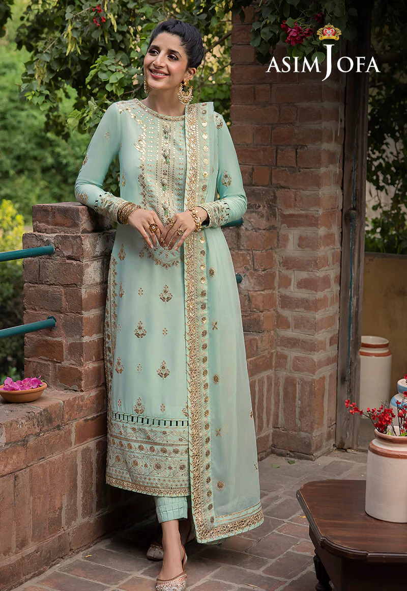 AJSWP-11 STITCHED LAWN SILK 3 PCS - Image 2