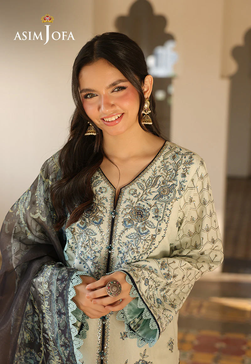 AJUBFD-10 EMBROIDERED JACQUARD Stitched 3 PCS - Image 4