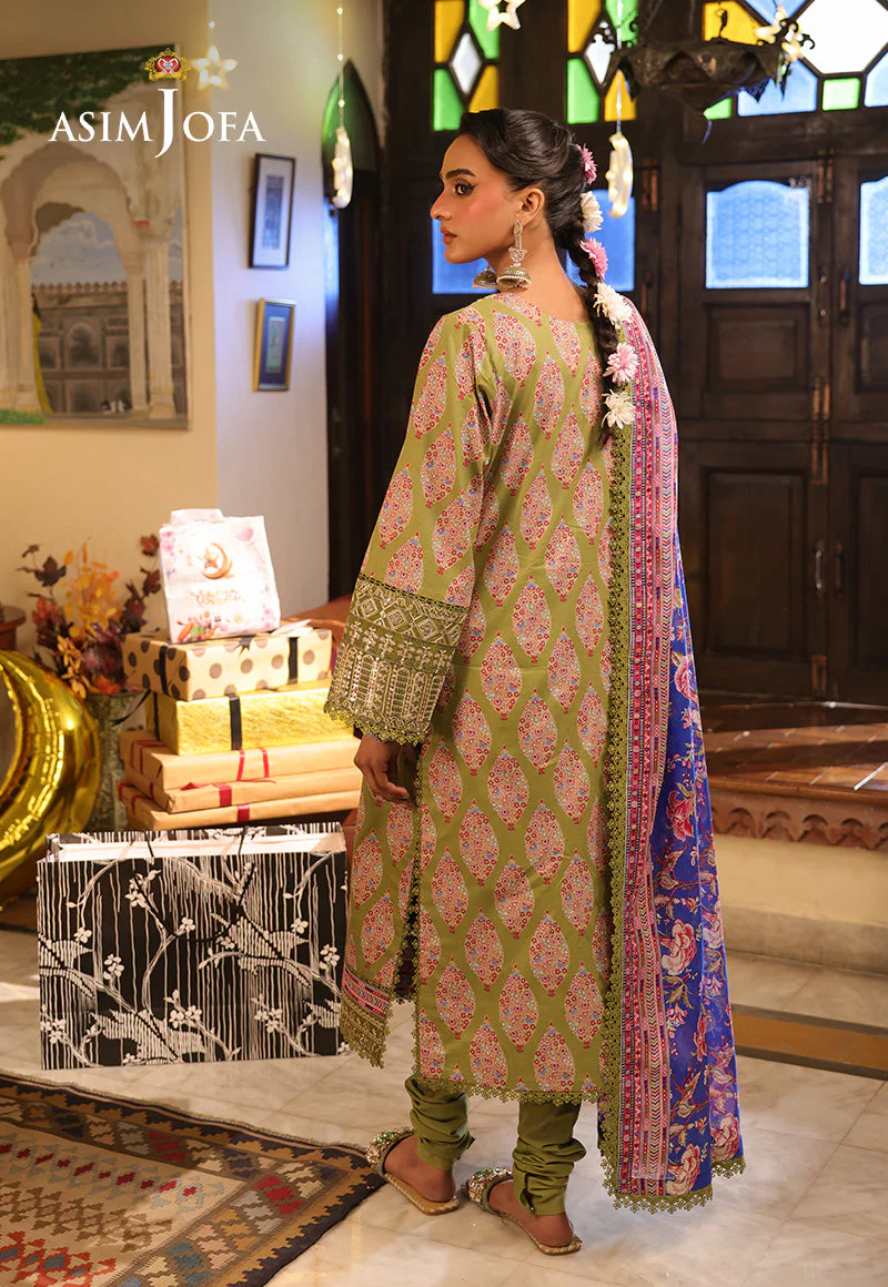 AJUBFD-25 PRINTED EMBROIDERED LAWN Stitched 3 PCS - Image 2