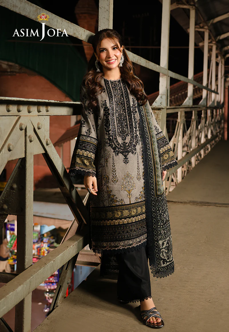 AJUBF-51 PRINTED EMBROIDERED LAWN 3 PCS - Image 3