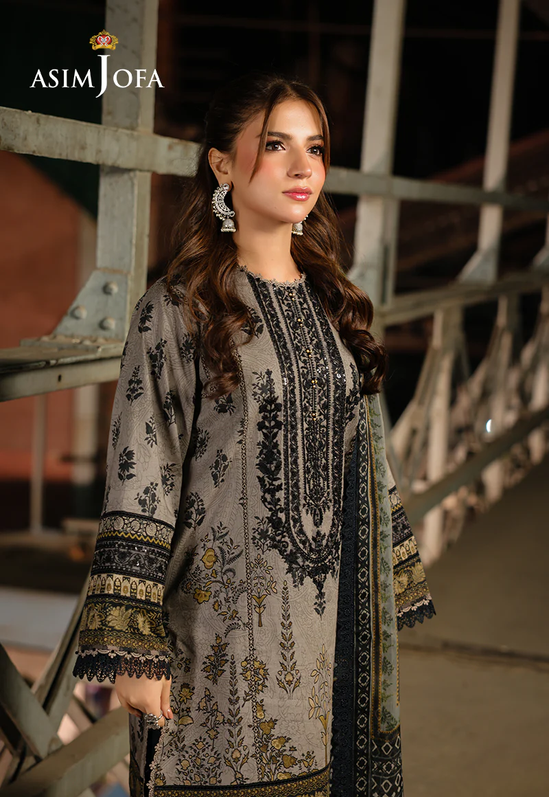 AJUBF-51 PRINTED EMBROIDERED LAWN 3 PCS - Image 6