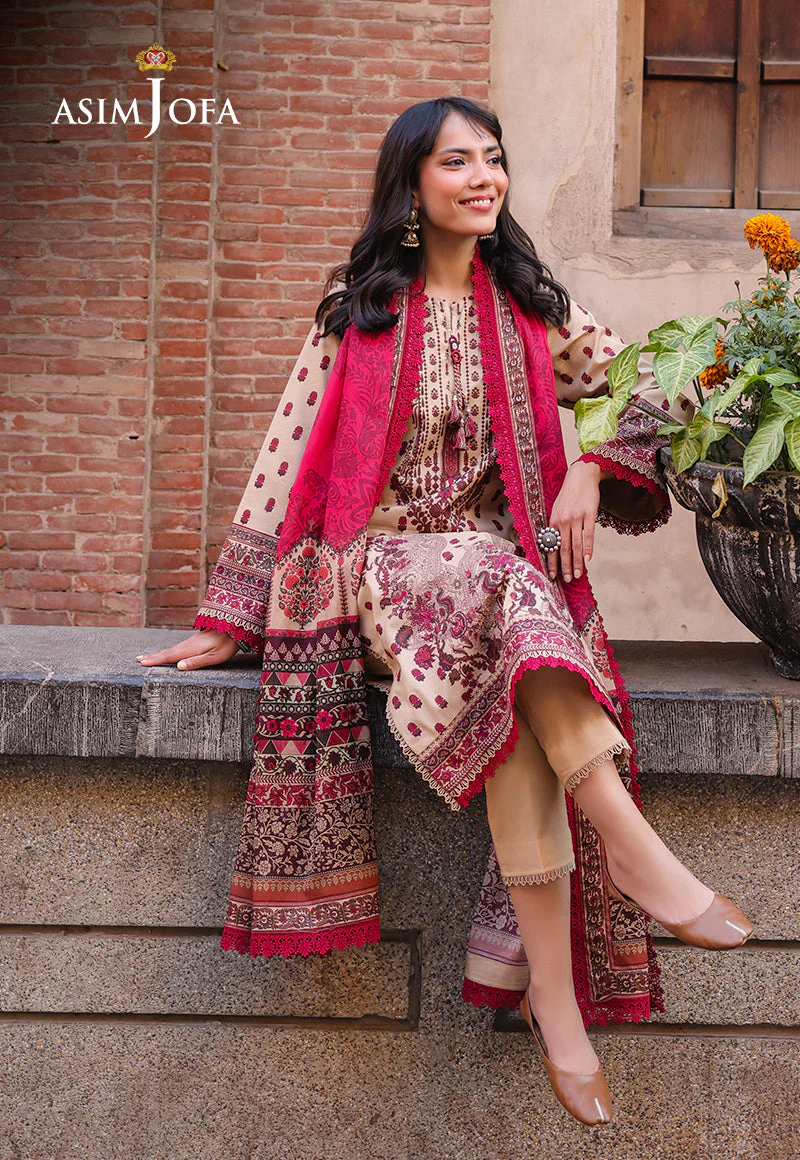 AJUBFD-55 DIGITAL PRINTED LAWN Stitched 3 PCS - Image 3