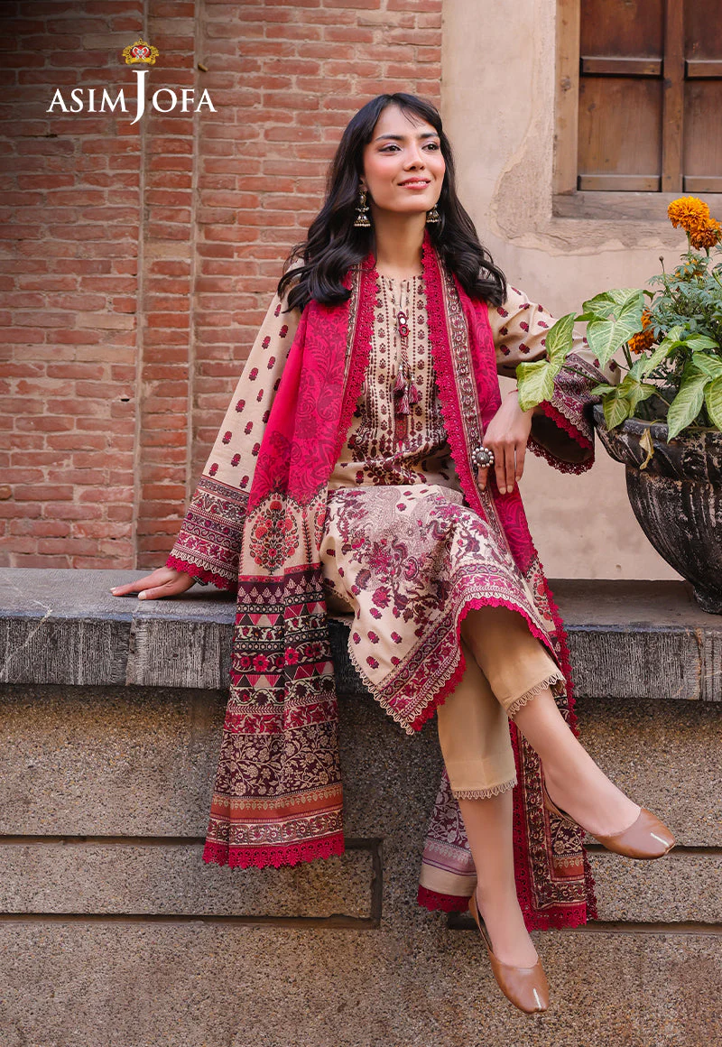 AJUBFD-55 DIGITAL PRINTED LAWN Stitched 3 PCS - Image 4