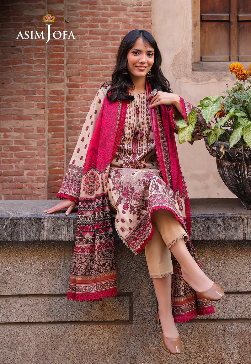 AJUBFD-55 DIGITAL PRINTED LAWN Stitched 3 PCS - Image 5