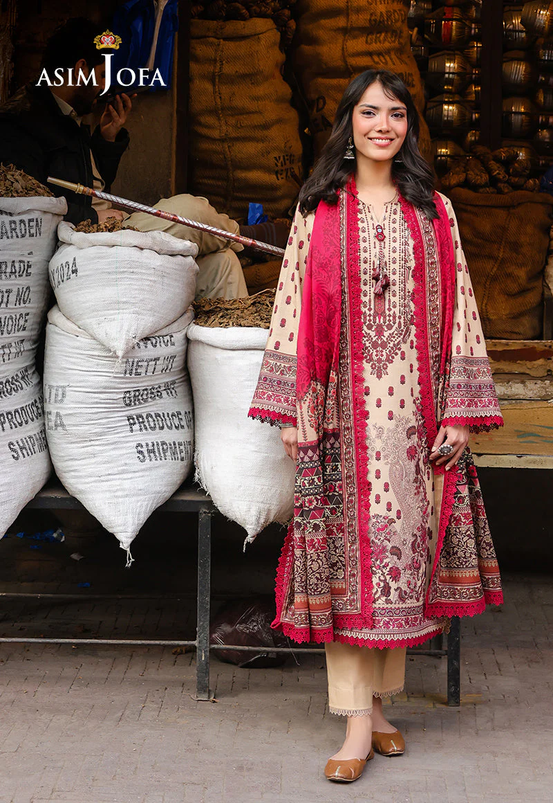 AJUBFD-55 DIGITAL PRINTED LAWN Stitched 3 PCS - Image 7
