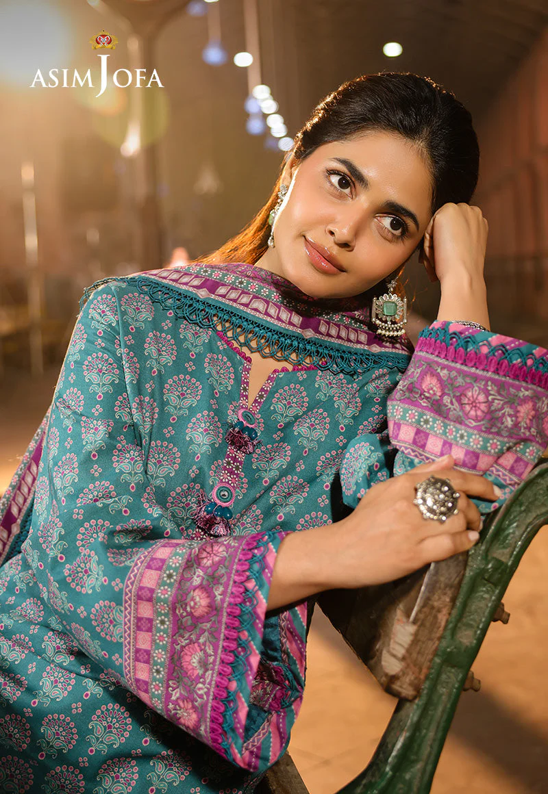 AJUBFD-64 DIGITAL PRINTED LAWN STITCHED 3 PCS - Image 6