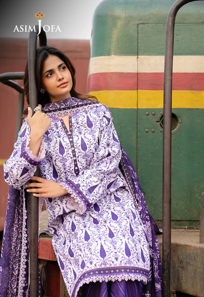 AJUBFD-73 DIGITAL PRINTED LAWN Stitched 3 PCS - Image 7