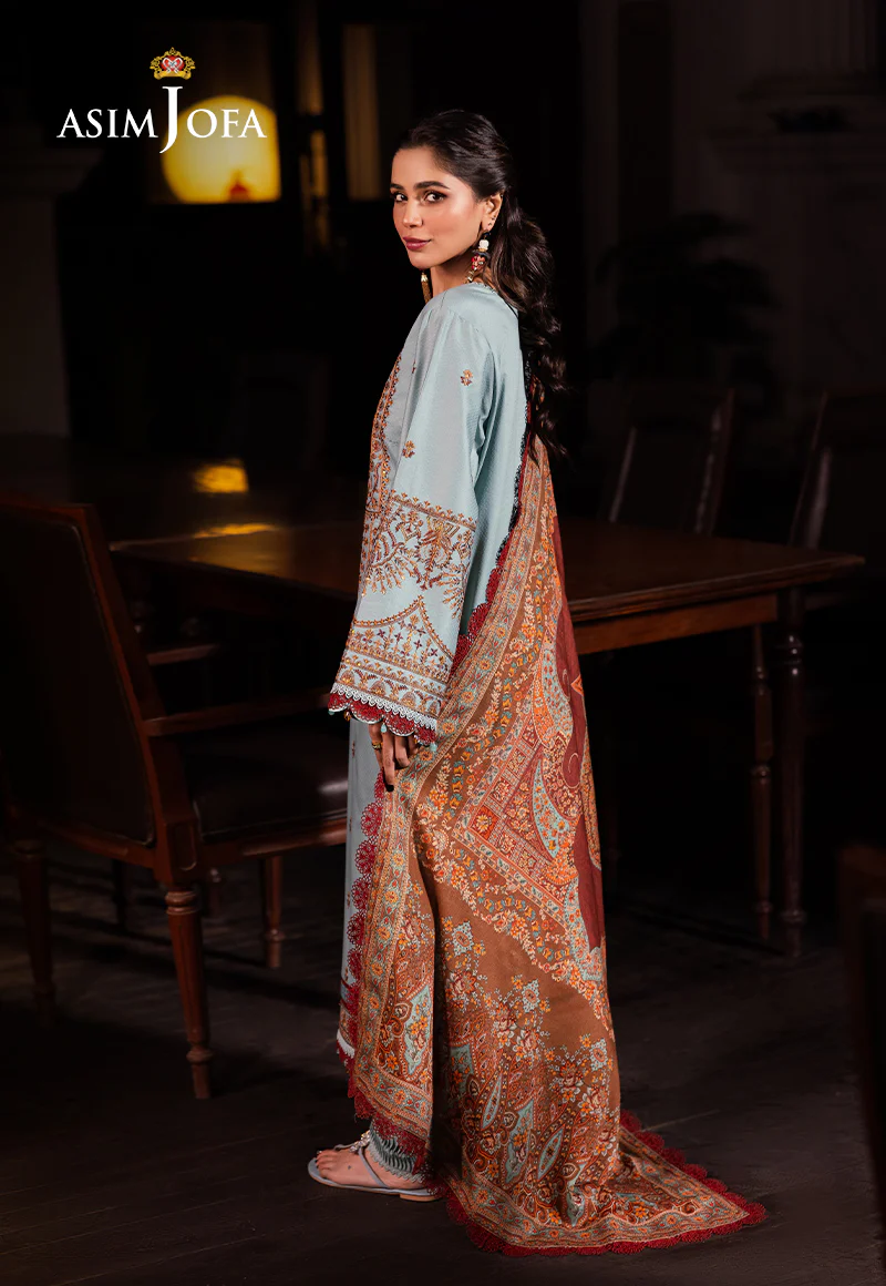 AJUBJ-11 PRINTED EMBROIDERED LAWN 3 PC - Image 2