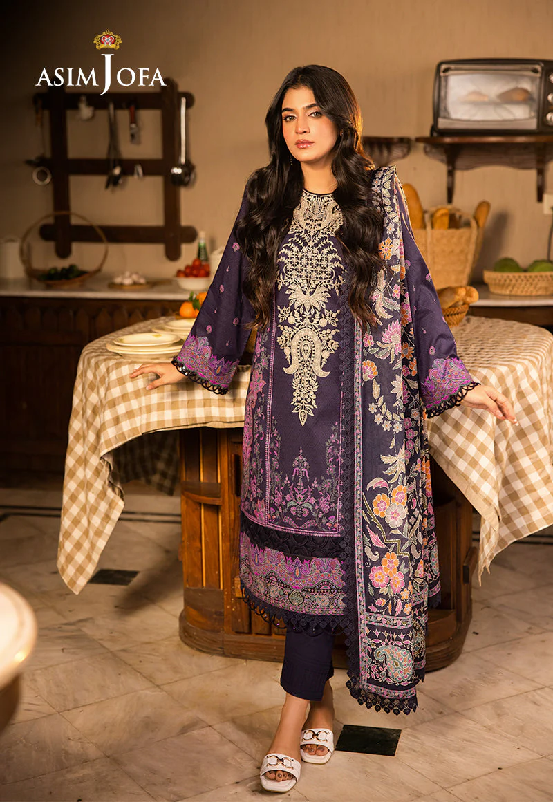 AJUBJD-07 Printed EMBROIDERED LAWN Stitched 3 PC