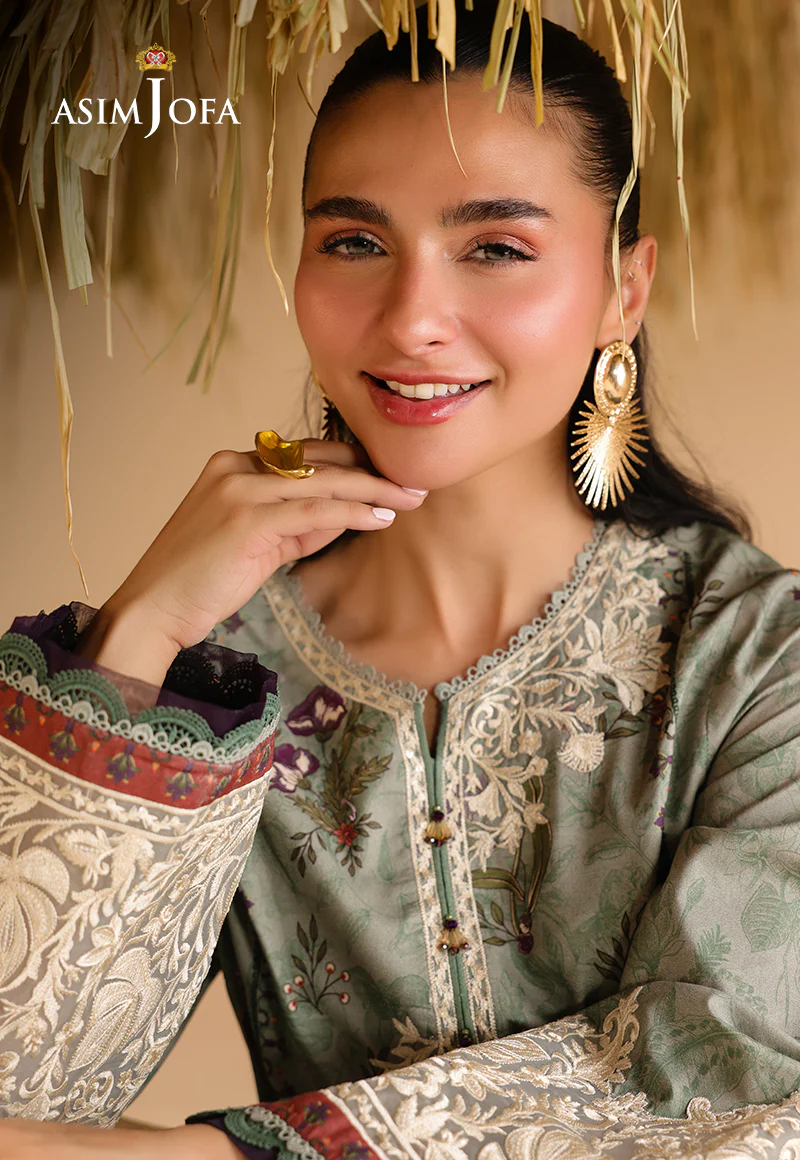 AJUBU-09 Printed Embroidered Lawn 2 Pcs - Image 6