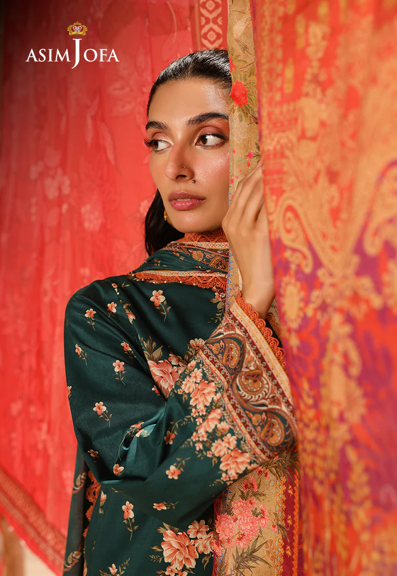 AJUBUD-14 Printed Lawn Stitched 3 PCS - Image 3