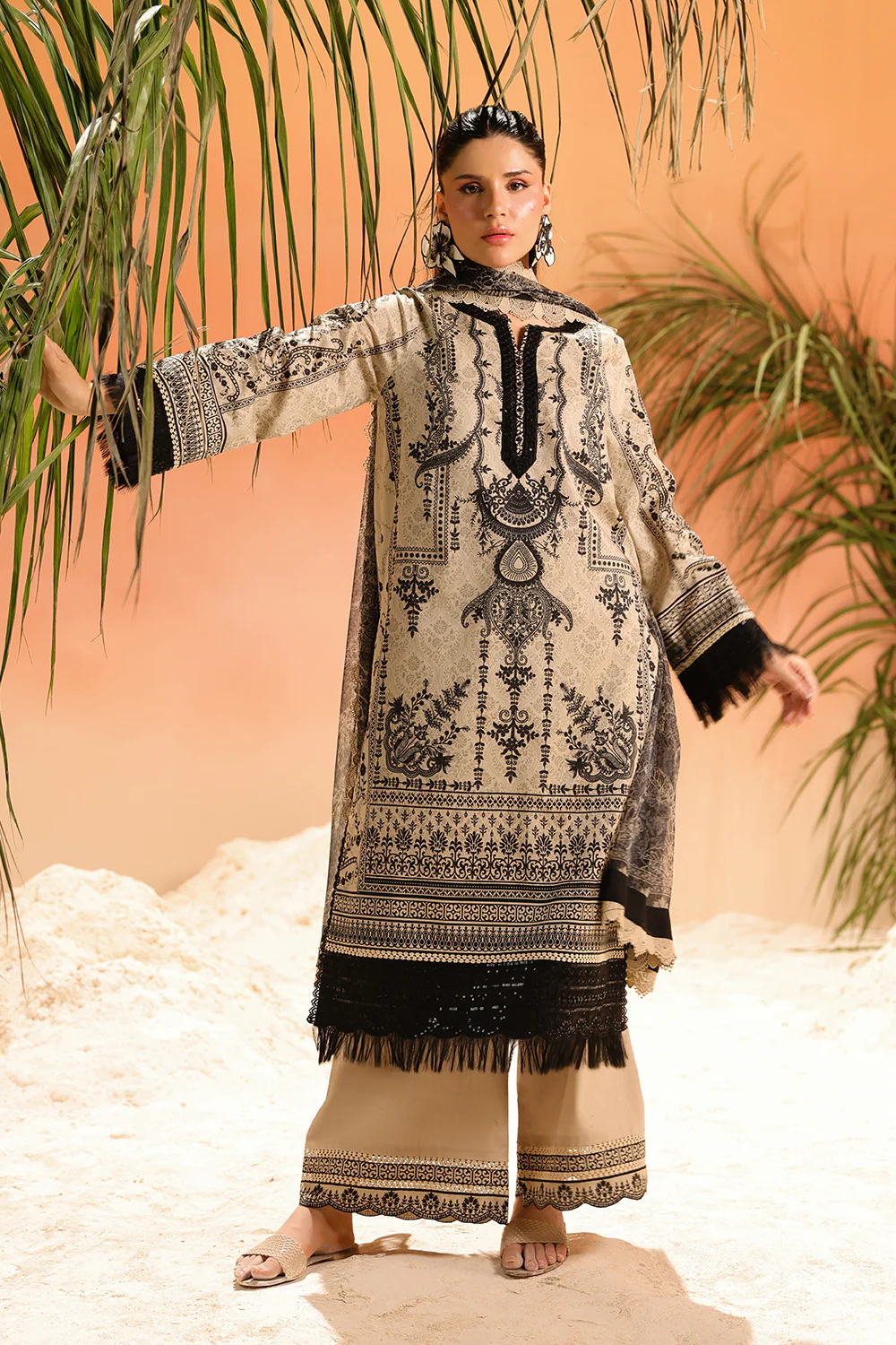 AJUBU-18 Printed Embroidered Lawn 2 Pcs - Image 12