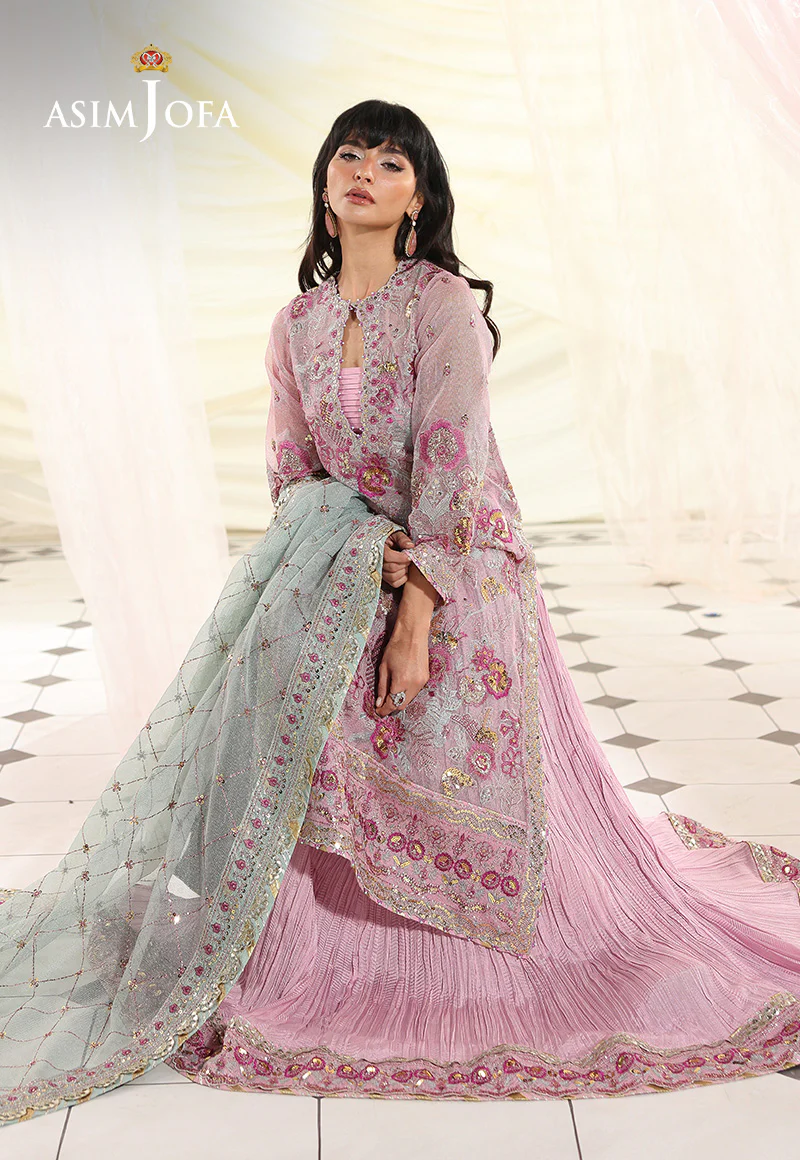 AJUEV-11 EMBROIDERED AYUDIA ZARI NET UNSTITCHED 3 PCS - Image 3